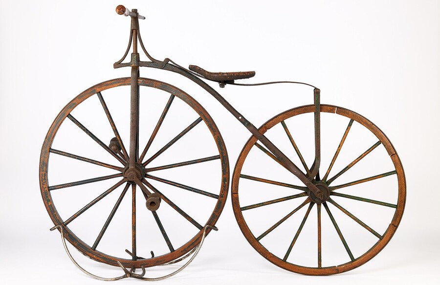 Tretkurbelrad, 1869/70, Holz und Eisen, Inv.Nr. StMGö.AK.1904.724,2 ©Städtisches Museum Göttingen