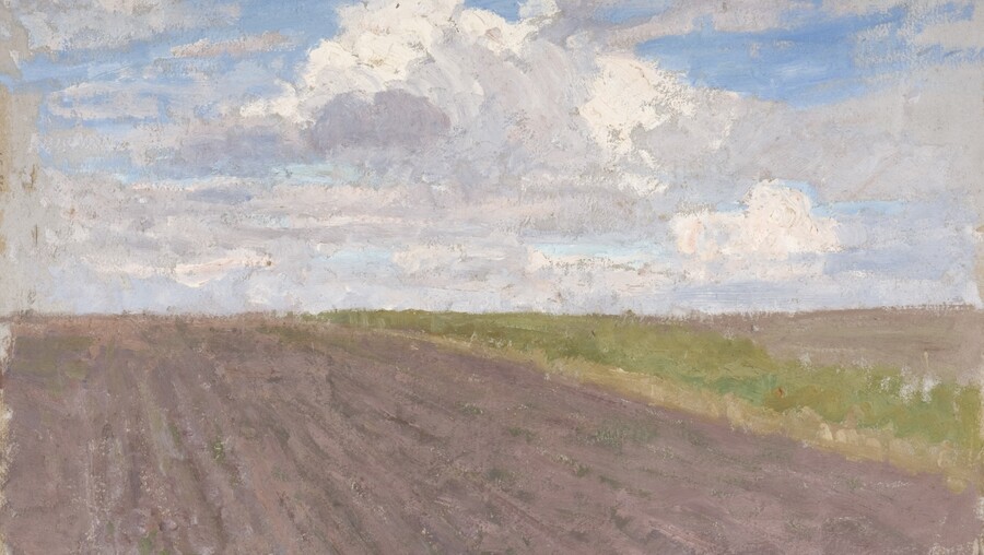 Hermine Overbeck-Rohte Felder unter bewegtem Himmel