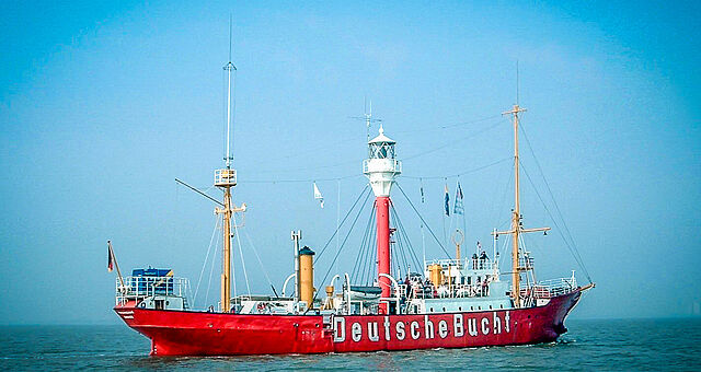 Museums-Feuerschiff auf Gästefahrt