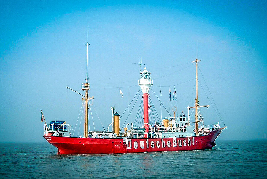 Museums-Feuerschiff auf Gästefahrt