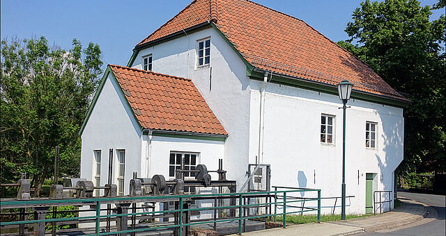 Außenansicht der Museumsmühle Hasbergen