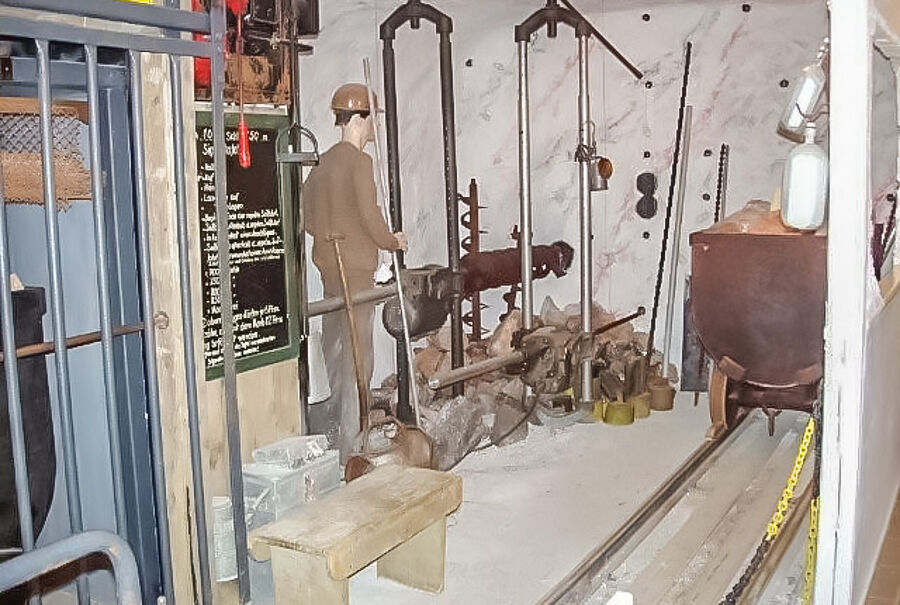 Nachbau eines Salz-Abbauortes im Niedersächsischen Museum für Kali- und Salzbergbau