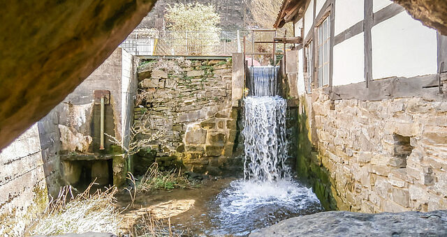 Wasserüberfall, wo in Kürze wieder ein oberschlächtiges Wasserrad errichtet werden soll