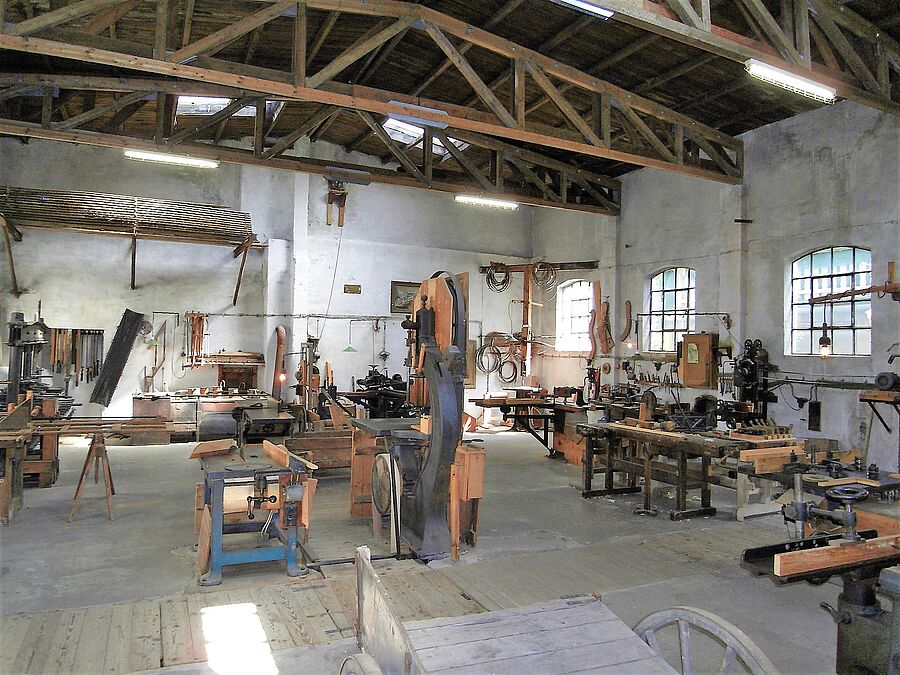 Blick in die historische Werkstatt des Tischlerei-Museums