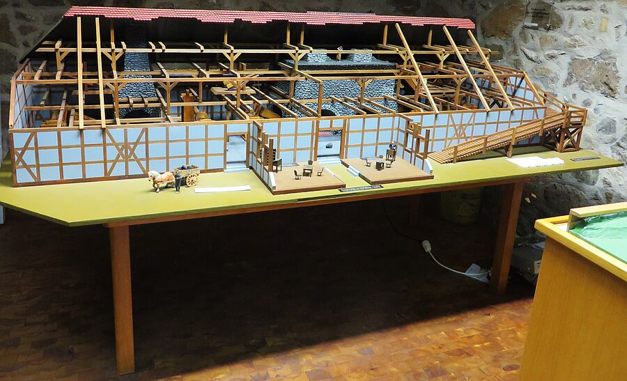 Funktionsmodell der ersten Hochofenhalle im Südharzer Eisenhüttenmuseum