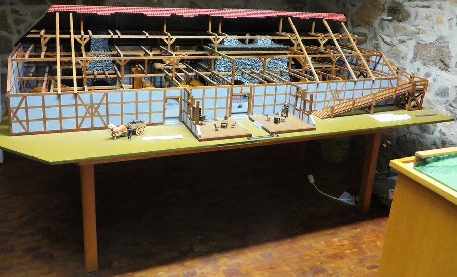 Funktionsmodell der ersten Hochofenhalle im Südharzer Eisenhüttenmuseum