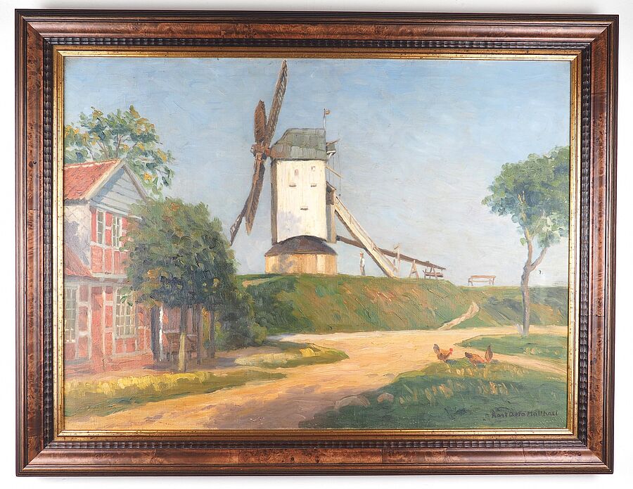 Mühle in Neuhaus/Oste, Malerei von Karl Otto Matthaei