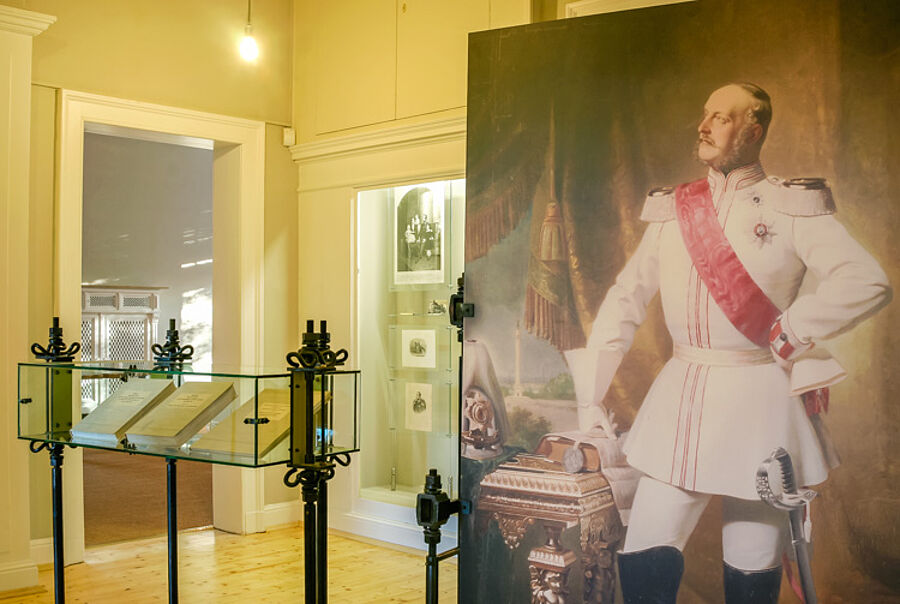 Blick in die Dauerausstellung des Museums Villa Stahmer