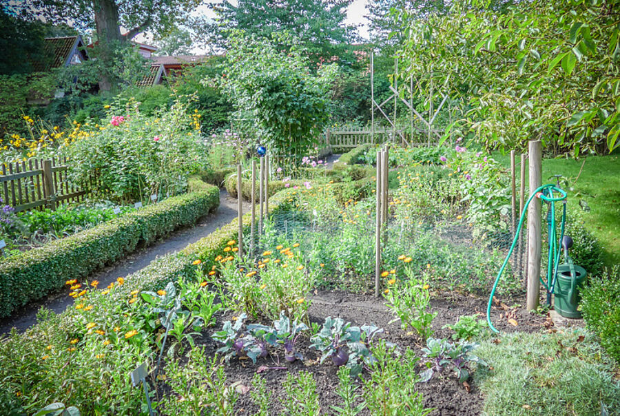 Bauerngarten hinter dem Bauernhausmuseum Isernhagen